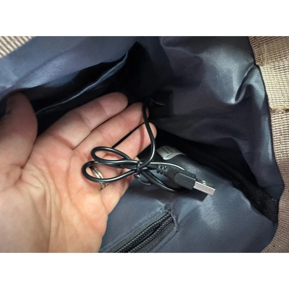 Black Quilted Diaper Bag Backpack with USB Port and Pacifier Pod